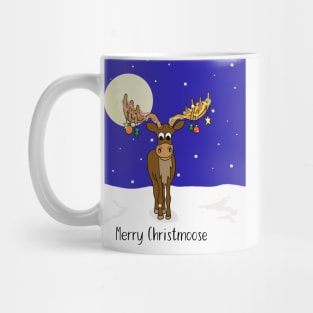 Merry Christmoose, moose in the snow Mug